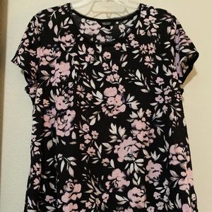 Black top with pink flowers